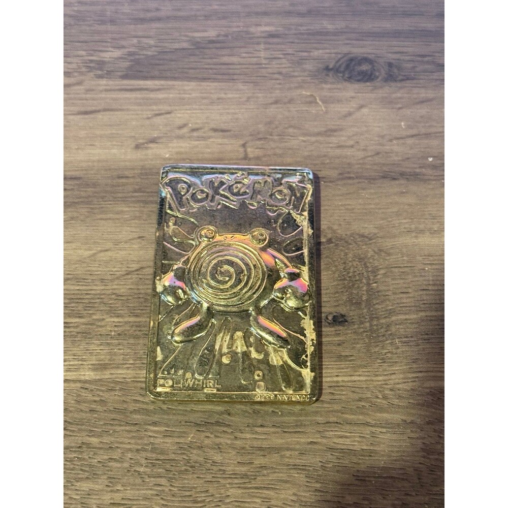 Pokemon Poliwhirl 23k Gold Plated Trading Card 1999 Nintendo